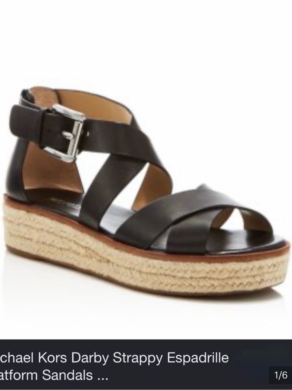 Michael Kors Black Espadrille Platform Slingback Sandals